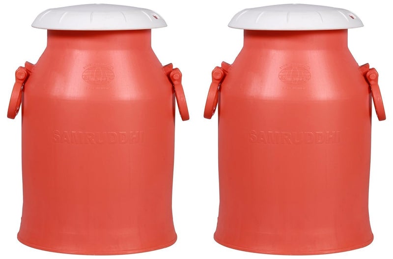 AADB International AADB Plastic Samruddhi 20L Plastic Milk Can Set 2 Sturdy Brown Cans with Easy Pour Spout Lightweight Unbreakable Durable Ideal for Home Dairy Commercial Use  - Image 1