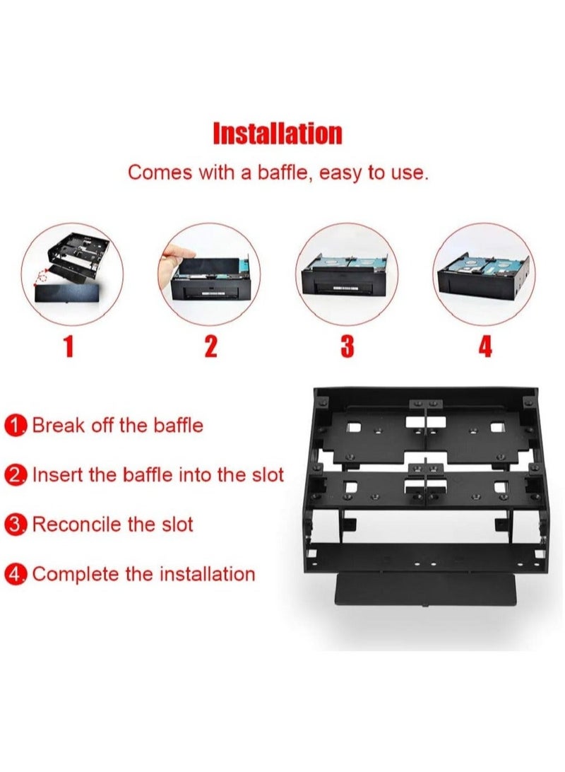 Captaintech 5.25 to 3.5/2.5  Floppy-drive Bay Bracket, 2.5" / 3.5" HDD/SSD to 5.25" Drive Bay Computer Mounting Bracket Adapter for Desktop - Image 5