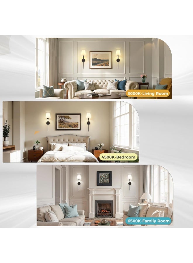 XiuWoo 2 Pcs Wall Lights, Rechargeable Wall Sconce Lamp with 3 Color for Bedroom, Living Room & Hallway - Image 4