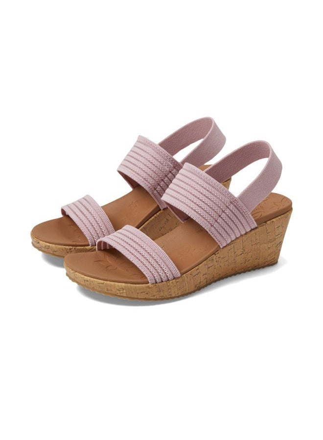 SKECHERS Women's Beverlee-Sheer Luck Wedge Sandal, Pink, 10 - Image 1