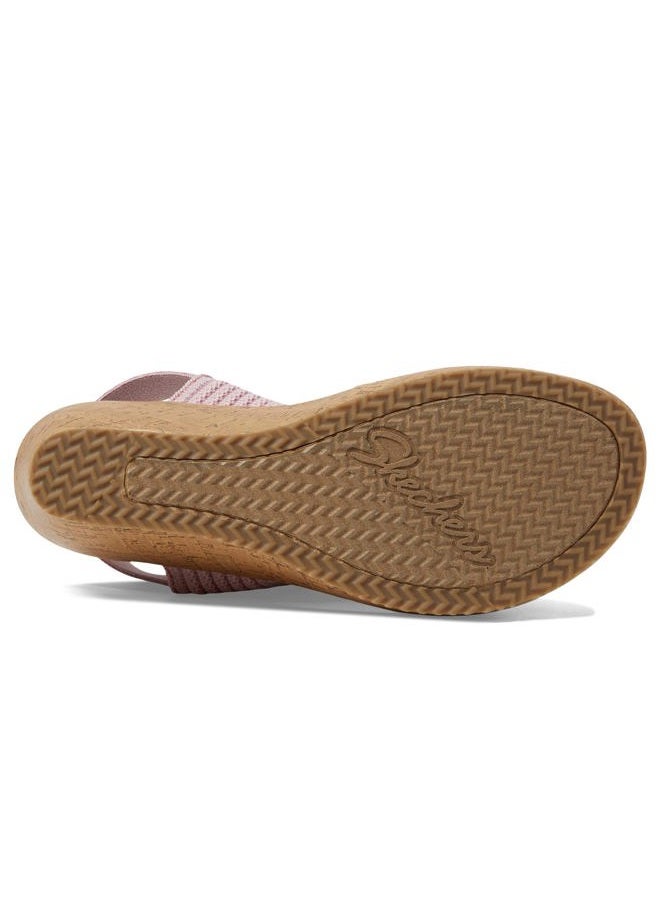 SKECHERS Women's Beverlee-Sheer Luck Wedge Sandal, Pink, 10 - Image 3