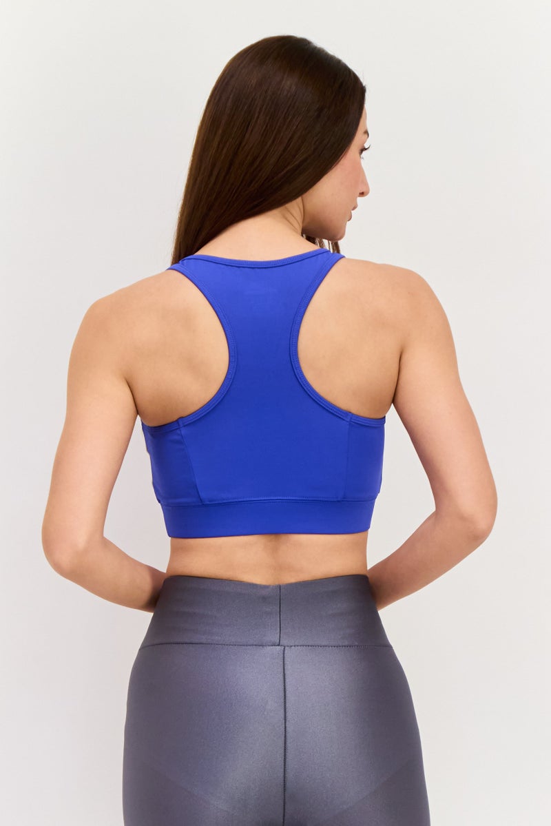 Ellesse Women Brand Logo Non Padded Sports Bra, Blue - Image 2