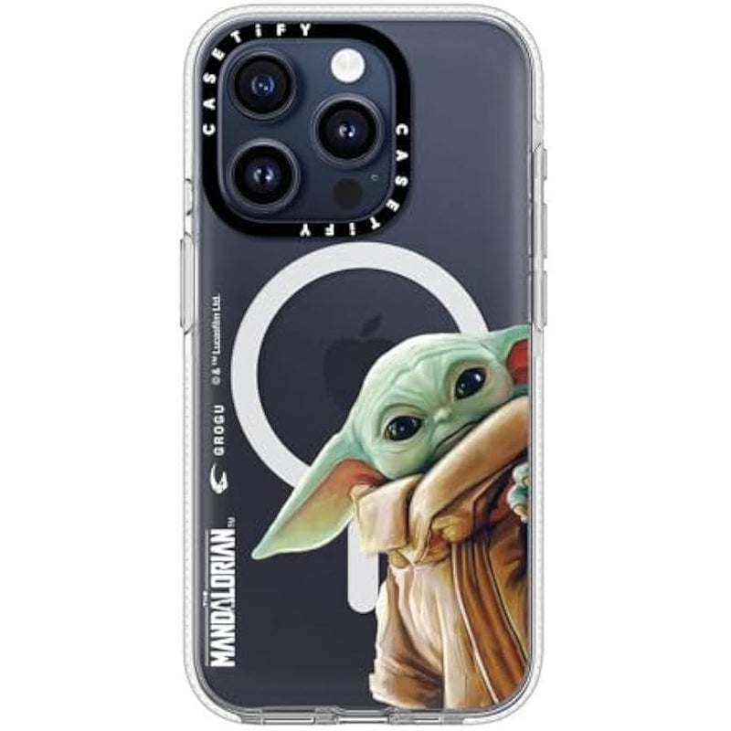 كاستيفي CASETiFY Clear iPhone 15 Pro Case 【Mandalorian Co-Lab/Not Yellowing / 6.6ft Drop Protection/Compatible with Magsafe】 - Grogu - Clear - Image 2