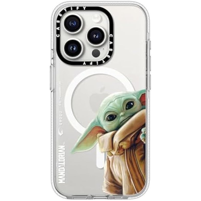 كاستيفي CASETiFY Clear iPhone 15 Pro Case 【Mandalorian Co-Lab/Not Yellowing / 6.6ft Drop Protection/Compatible with Magsafe】 - Grogu - Clear - Image 3