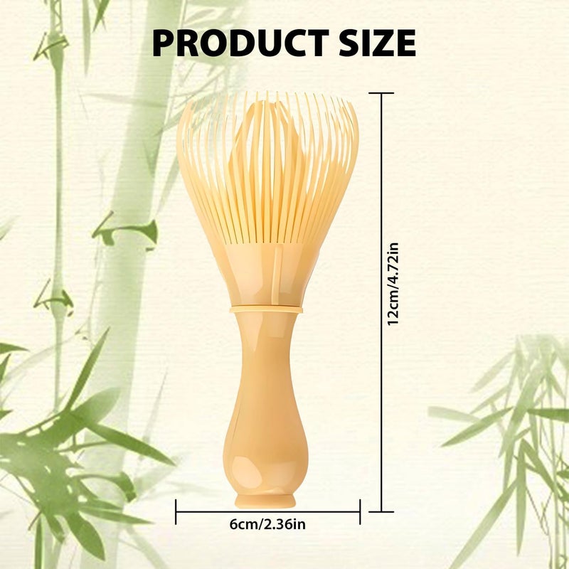 OUGETHER Resin Matcha Whisk Chasen Brush Tools for Matcha Green Tea Powder Reusable Powder Whisk Prepare Japanese Matcha Tea (Yellow-1) - Image 2