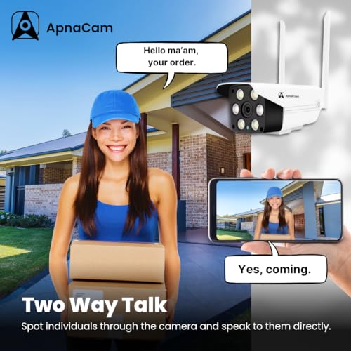 ApnaCam WiFi Bullet IP 3MP Wireless Waterproof Color Night Vision Two-Way Audio Cloud Storage Outdoor Bullet Security Camera - Image 5