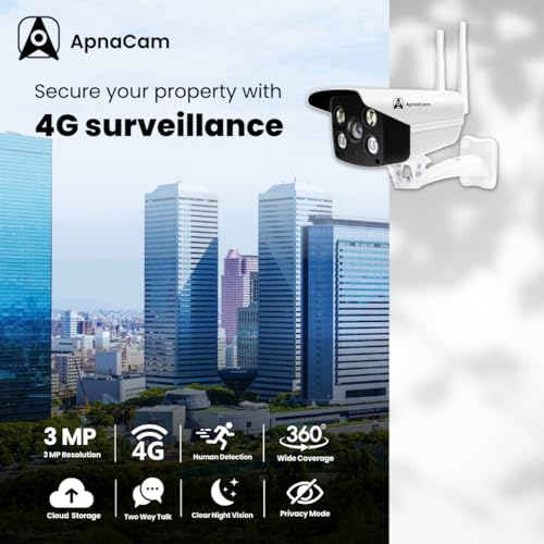 ApnaCam WiFi Bullet IP 3MP Wireless Waterproof Color Night Vision Two-Way Audio Cloud Storage Outdoor Bullet Security Camera - Image 2