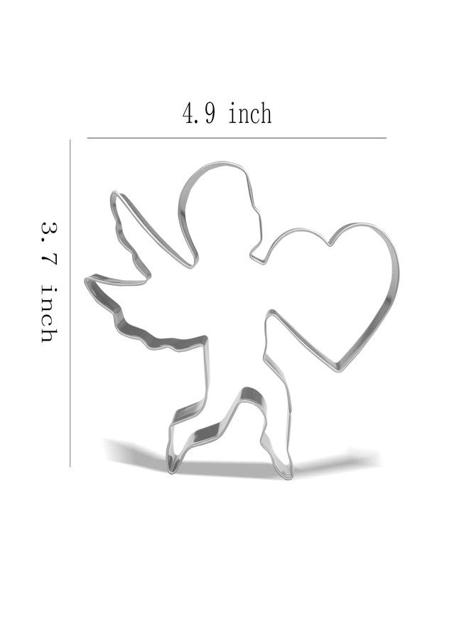 Keewah Valentine Cupid with Heart Cookie Cutter - 4.9 x 3.7 inch - Stainless Steel - Image 2