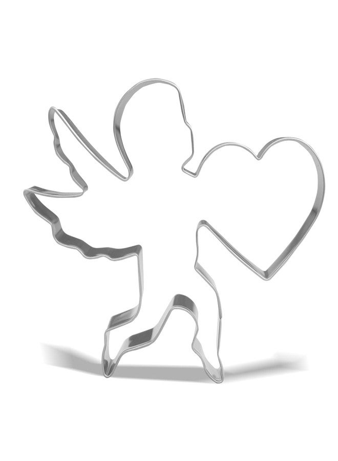 Keewah Valentine Cupid with Heart Cookie Cutter - 4.9 x 3.7 inch - Stainless Steel - Image 1