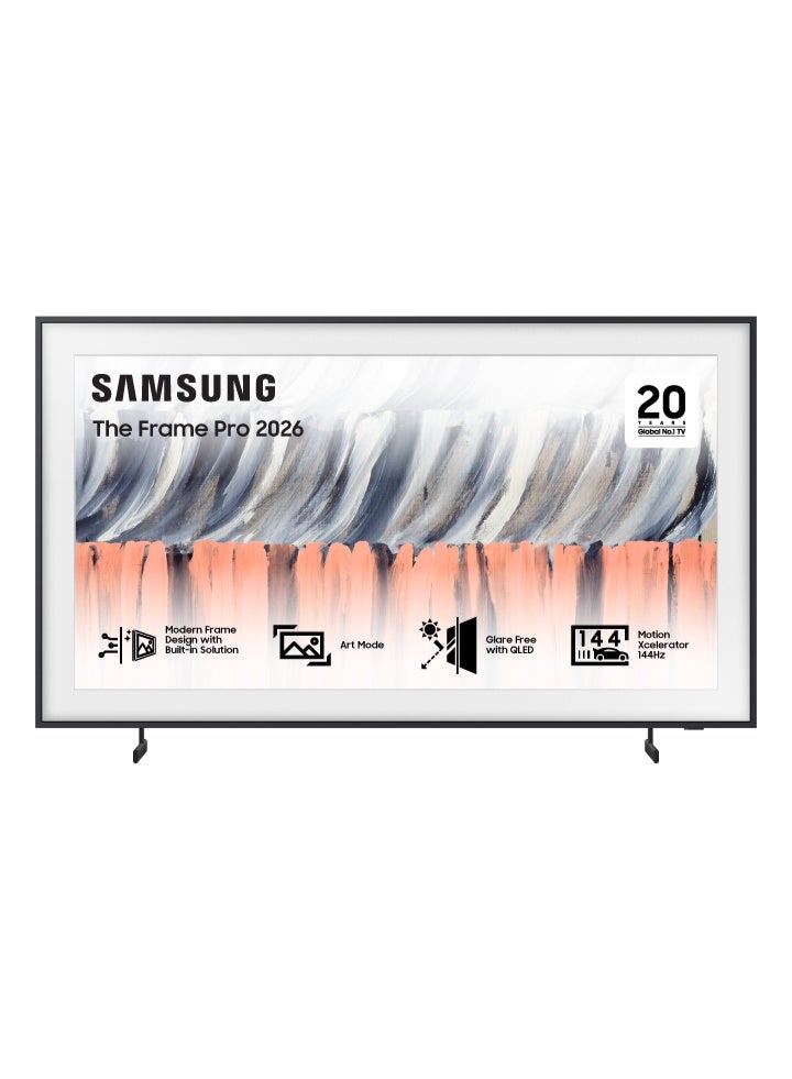Samsung 65 inch The Frame LS03HE 4K Samsung Vision AI Smart TV, Glare Free with QLED, Operating System Tizen, Model Year 2026, 4K Upscaling, 144Hz, Art Mode, Modern Frame Design with Built-in Solution, 2 Years Warranty, QA65LS03HEUXSA black - Image 1