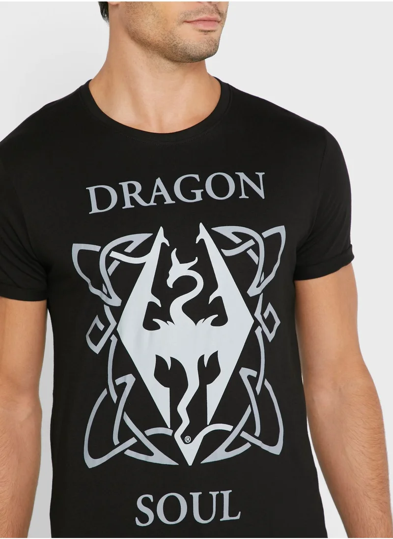 DIFUZED Dragon Soul Crew Neck T-Shirt