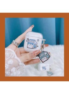 Building Blocks Dog Cartoon Suitable For Apple Airpods Wireless Bluetooth Headphone Case TPU Transparent Anti-fall Soft Case-Colour:Milk Carton-Applicable Model:airpods 4 （2024）