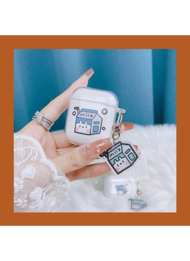 Generic - Building Blocks Dog Cartoon Suitable For Apple Airpods Wireless Bluetooth Headphone Case TPU Transparent Anti-fall Soft Case-Colour:Milk Carton-Applicable Model:airpods 4 （2024） - Image 1