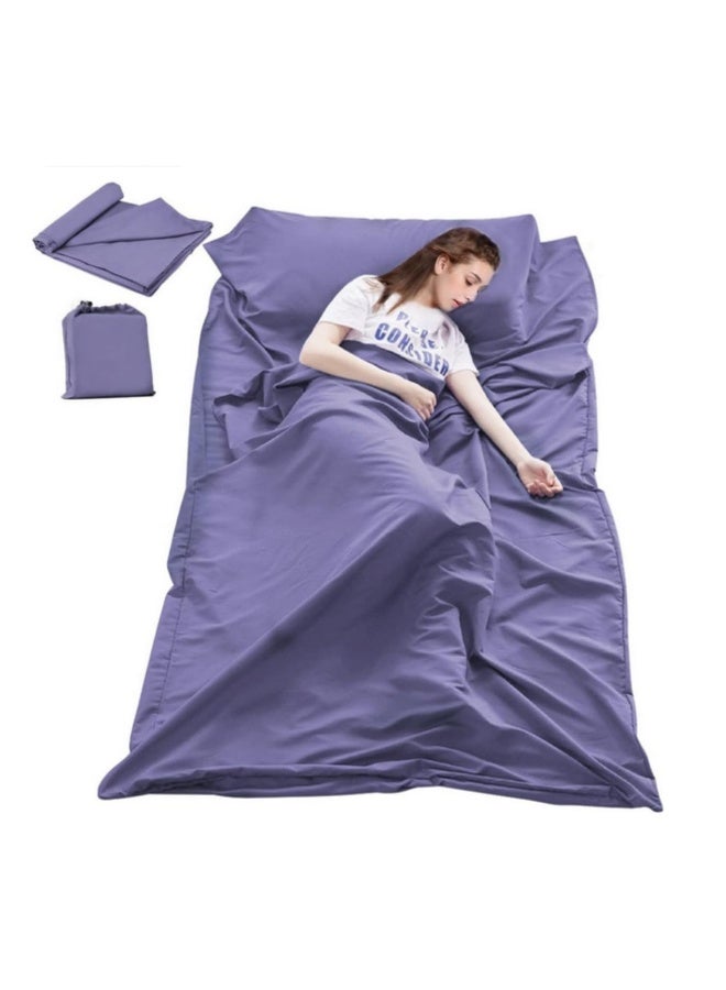 Lightweight Sleeping Bag Liner Portable Sleeping Sack Outdoor Camping Hotel Travel Double Sheet (L Size 180 X 210CM)  - Image 1