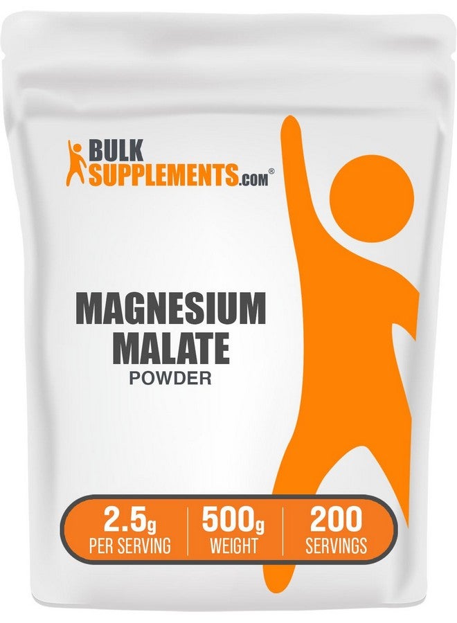 BulkSupplements.com Magnesium Malate Powder - Magnesium Supplements, High Bioavailabilty - Unflavored & Gluten Free, 2.5g per Serving, 500g (1.1 lbs) (Pack of 1) - Image 1