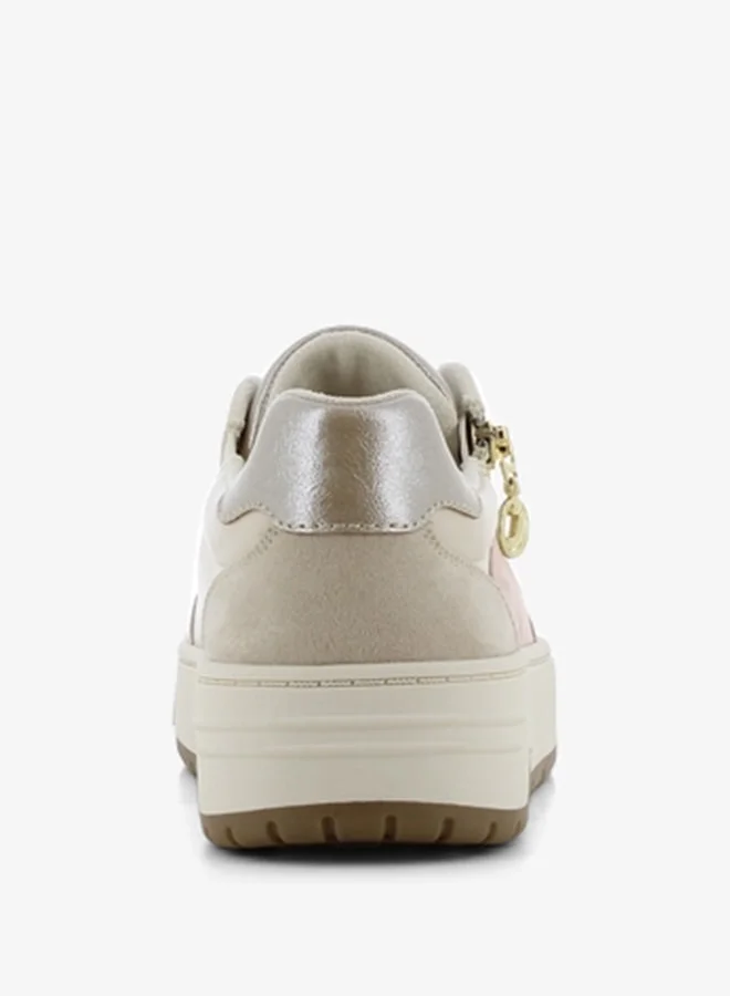 اس جي Women's Colourblock Lace-Up Sneakers with Zip Detail