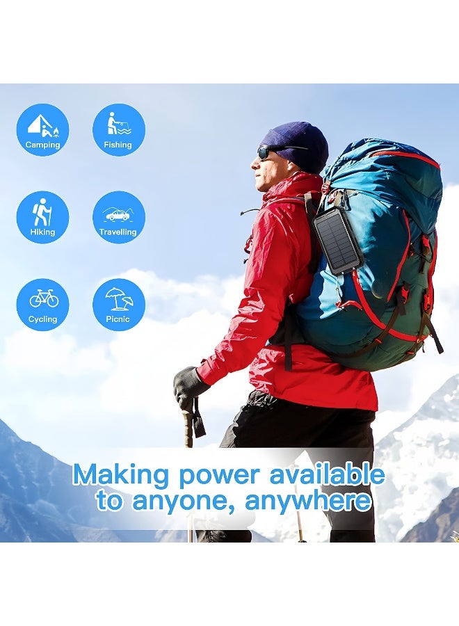 10000mAh Portable Solar Power Bank, 1 Count Solar Powered Power Bank with Dual LED Flashlights  Compass, Outdoor Emergency Use Power Bank for Camping Hiking - Image 5