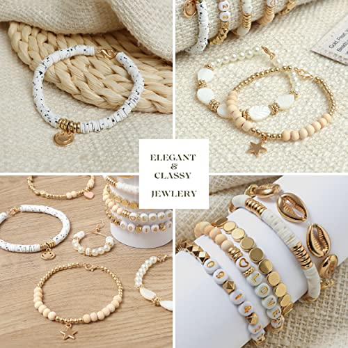 Piccassio Clay Beads Bracelet Making Kit – 10,500+ Heishi Beads in 48 Colors DIY Jewelry Kit with Charms, Letters, Shells & Tools Perfect for Girls, Teens & Creative Adults - Image 4