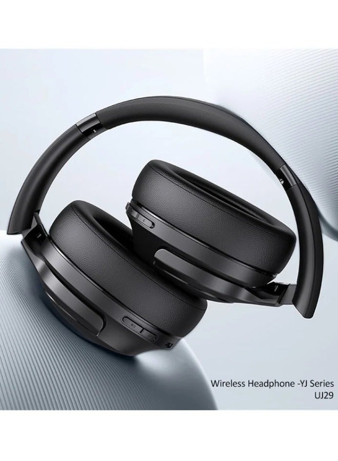 Usams Bluetooth 5.3 Wireless Over-Ear Headphones with Mic – Active Noise Cancelling, 40 Hours Battery, EQ 3 Sound Modes, Foldable Design, HiFi Stereo Sound, USB-C Fast Charging, Comfortable Headband, Compatible with iPhone, Samsung, Android, Laptop, PC - Image 5