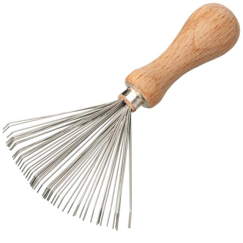 Redecker Wire Comb and Brush Cleaner with Oiled Beechwood Handle, 3-Inches - Image 1