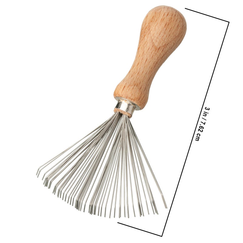 Redecker Wire Comb and Brush Cleaner with Oiled Beechwood Handle, 3-Inches - Image 3