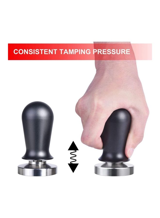 Coffee Tamper With Handle Silver/Black 53mm - Image 3