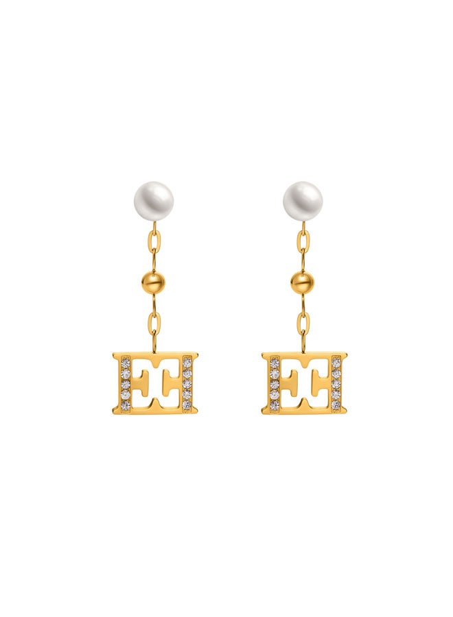 ESCADA Florence Gold Plated Drop Earrings for Women - Image 1
