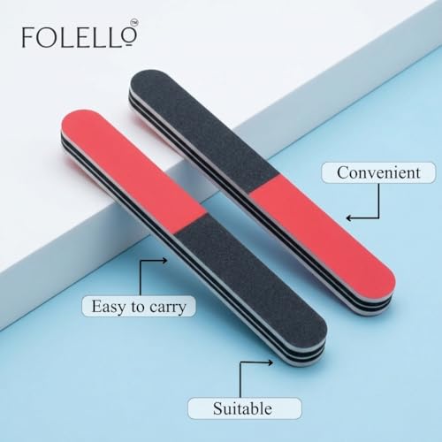 FOLELLO Nail Grooming Kit with 2 Double Sided Nail Filer & 1 Stainless Steel Nail File Tool for Women and Men | Professional Manicure Set (Pack of 3) - Image 5