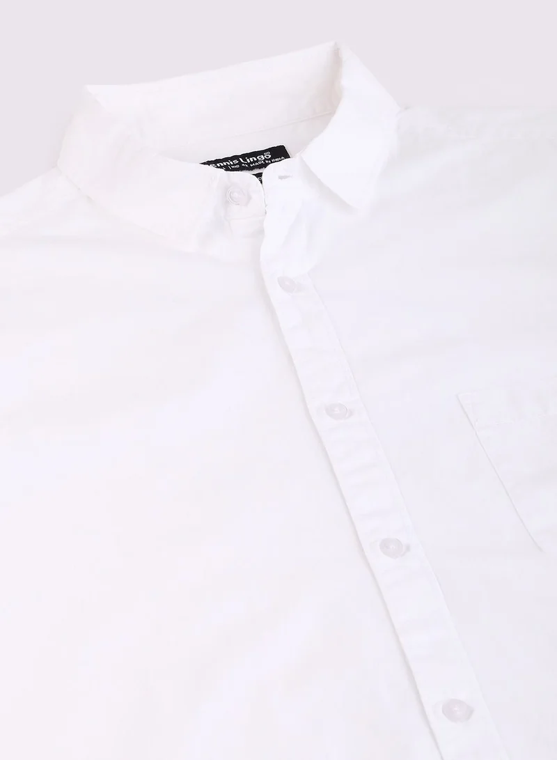 Dennis Lingo Dennis Lingo Men's Cotton White Solid Casual Shirt