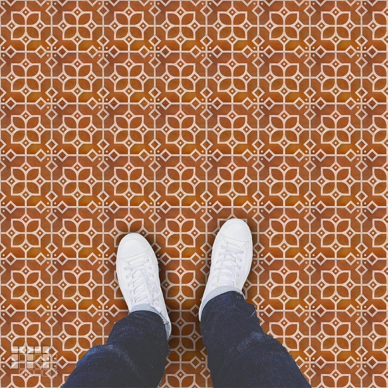 MOSAICOWALL Mosaicowall DIY Peel and Stick Self Adhesive Floor Tiles for Kitchen Living Room Matte Flooring Tile FST0056 X 6 Inches Pack of 24  - Image 3