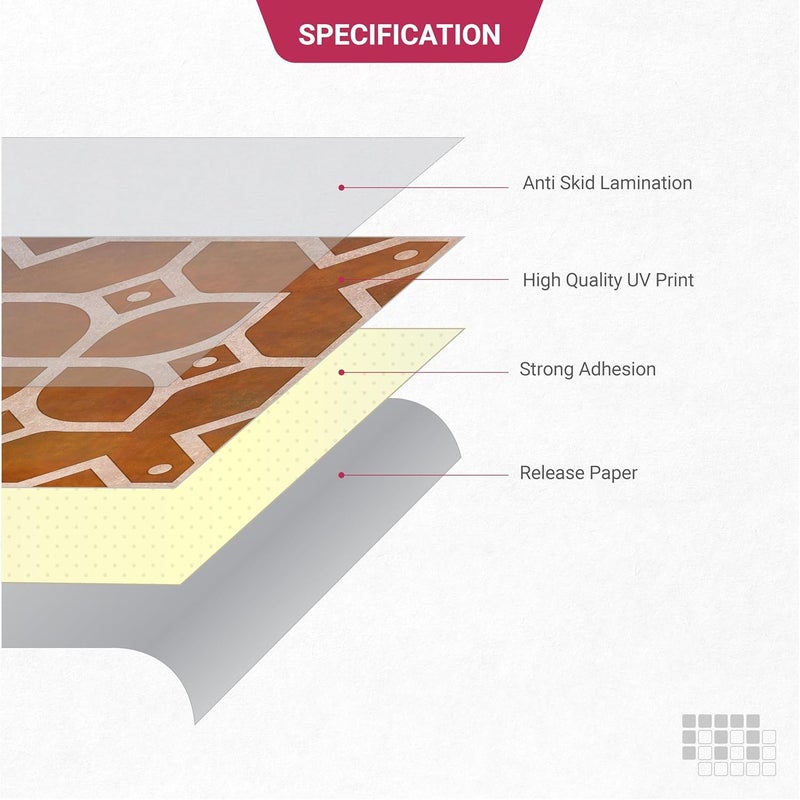 MOSAICOWALL Mosaicowall DIY Peel and Stick Self Adhesive Floor Tiles for Kitchen Living Room Matte Flooring Tile FST0056 X 6 Inches Pack of 24  - Image 5
