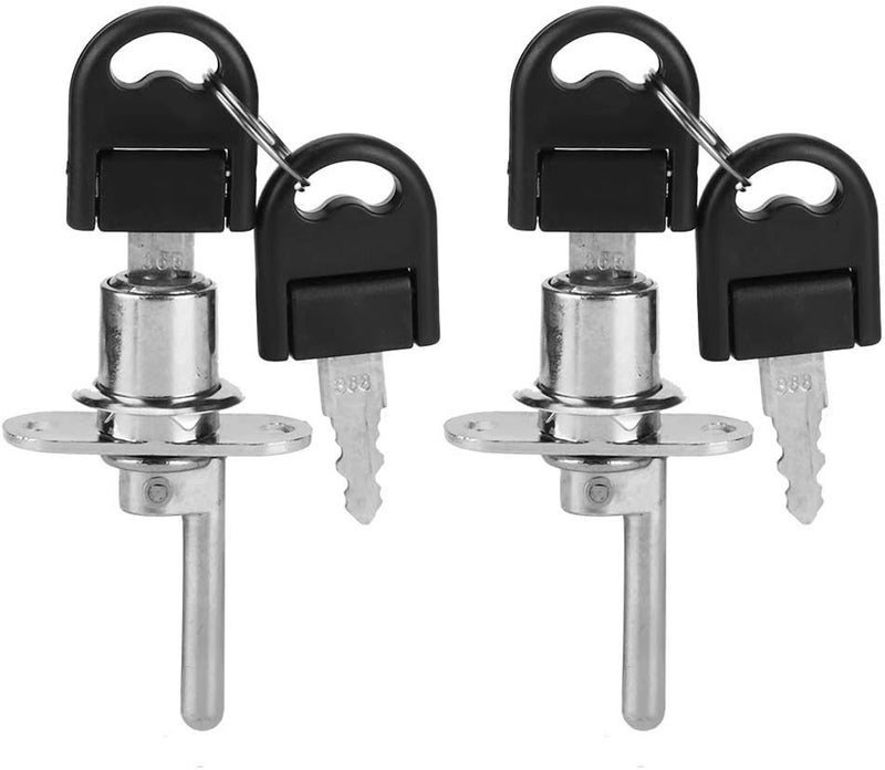 klarako File Cabinet Lock, 2Pcs Furniture Drawer Desk Wardrobe File Cabinet Lock, with Keys Office Security Drawers Security DIY Furniture Hardware(19Mm Silver Single Lock) - Image 1