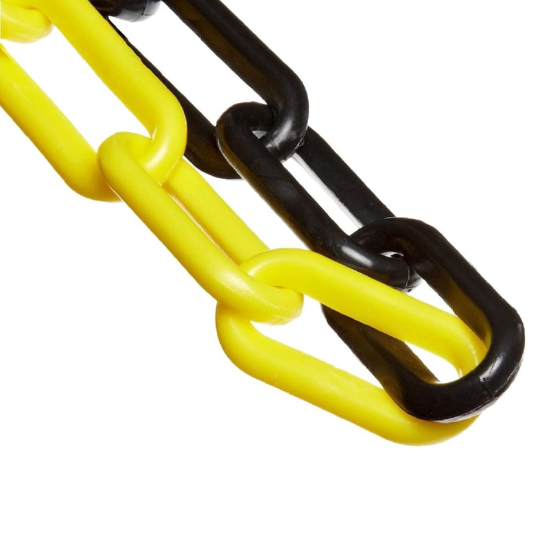 Plastic Barrier Chain, Alternating Black/Yellow, 1.5-Inch Link Diameter, 100-Foot Length (30029-100)