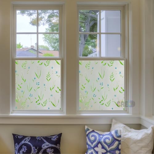 COSMOS STAR™ Window Film, Decorative Window Privacy Film Stained Glass Window Sticker,Anti-UV Sun Blocker Heat Control for Home (16 X 55 inches, Grass Leaf) - Image 5