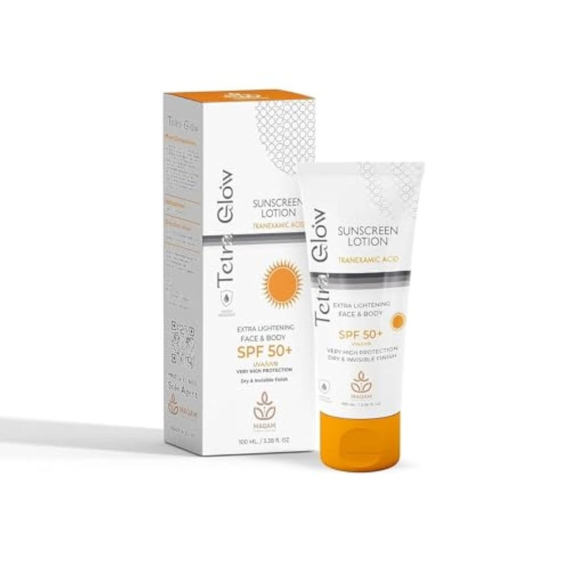 Tetra Glow Sunscreen Lotion, improves skin barrier & provides extra Lightening for Face & Body, 100 ml - Image 1