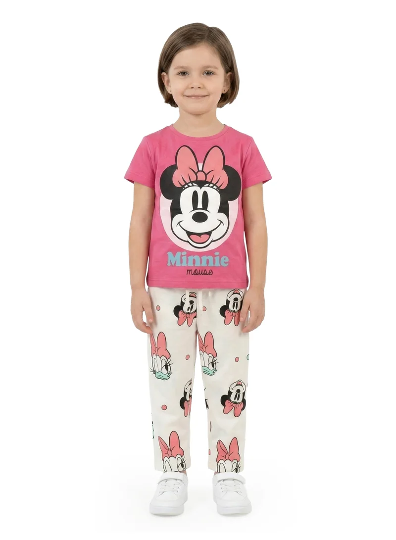 Toddler Girls Disney Minnie Mouse Printed T-Shirt & Pyjama Set