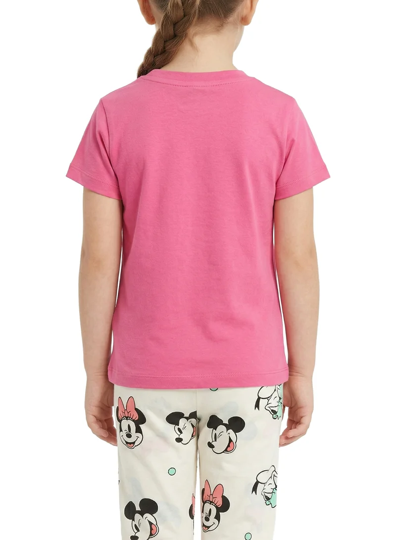 Disney  Toddler Girls Disney Minnie Mouse Printed T-Shirt & Pyjama Set for Women | Best Price UAE