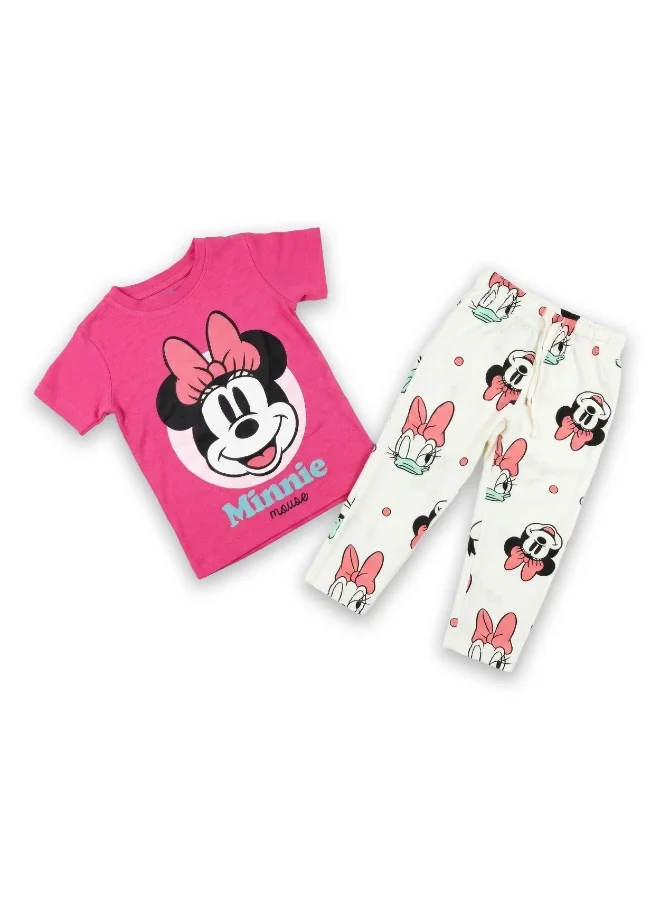 Disney  Toddler Girls Disney Minnie Mouse Printed T-Shirt & Pyjama Set for Women | Best Price UAE