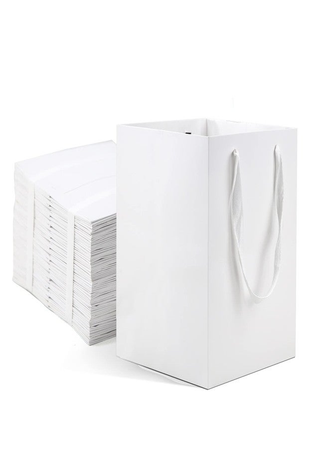 HUAPRINT White Paper Bags with Handles,Gift Bags Bulk 12 Pack,8x8x8inch Square Size,Paper Shopping Bags, Kraft, Party, Favor, Birthday,Goody, Take-Out, Merchandise, Retail Bags - Image 1