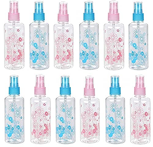 AmigozZ Set of 12pc Empty Cute Bear Floral Refillable Fine Mist Spray Bottles of 100ml Each Mix Color and Design - Image 1