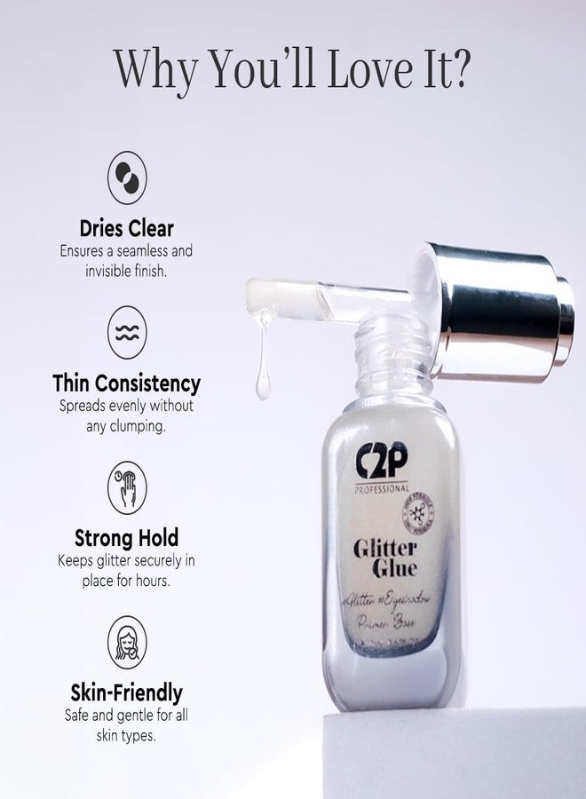 C2P PROFESSIONAL MAKEUP C2P Pro Sparkle Duo Glitter & Glue Kit - Waterproof, Quick-Drying Eyeshadow for Eye & Body Makeup, Long-Lasting, Smudge-Proof Shimmer | Festival, Party & Glam Look (Catwalk 44) - Image 4