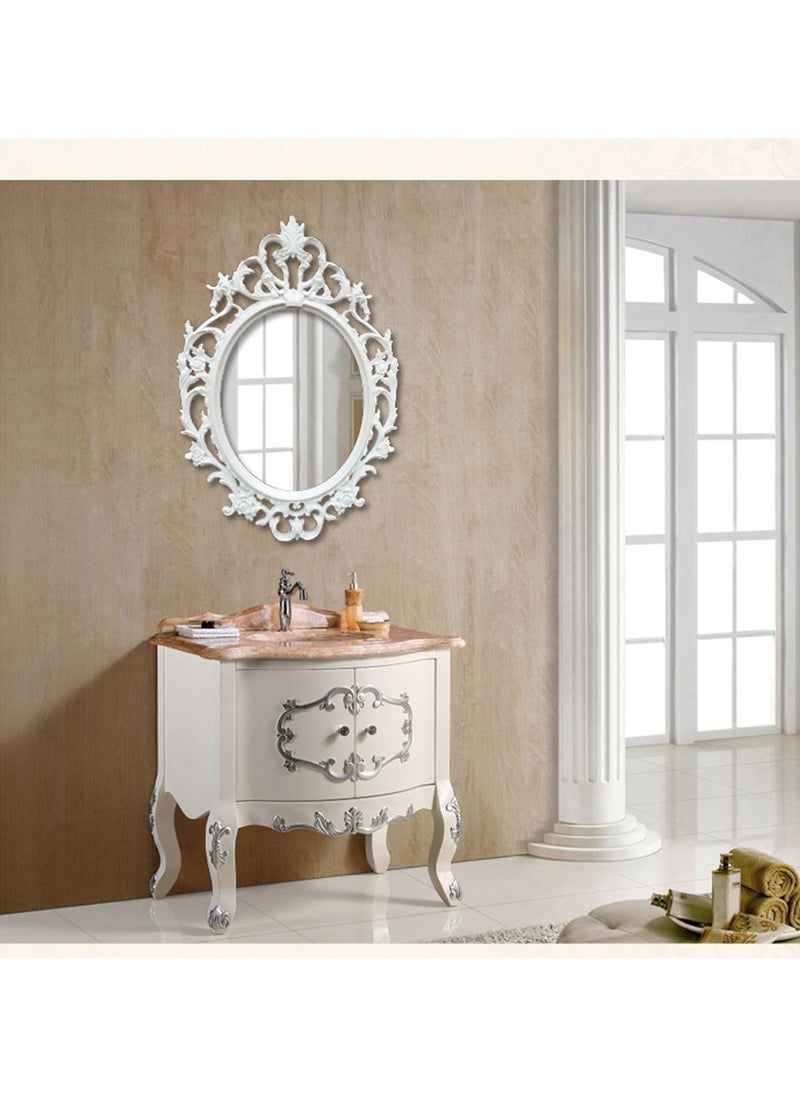LINGWEI - Wall Hanging Mirror White 58x83cm - Image 1