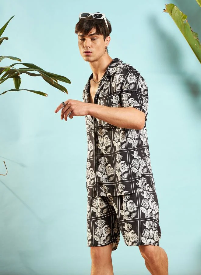 Mascln Sassafras Mascln Sassafras Floral Print Relaxed Fit Shirt