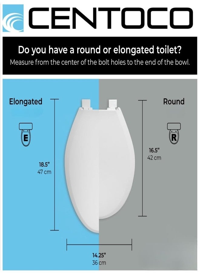 Centoco Elongated Toilet Seat, Standard Economy Model, Closed Front with Cover, Plastic, Made in the USA, DSAMAZ16-001, White - Image 3