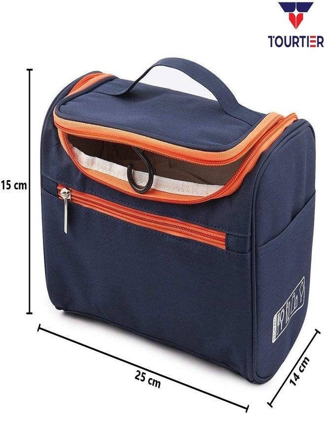 TOURTIER Travel Cosmetic Bag, Multifunction Makeup Case Pouch Organizer for Bathroom Toiletry Storage Wash Bags (Blue) - Image 2