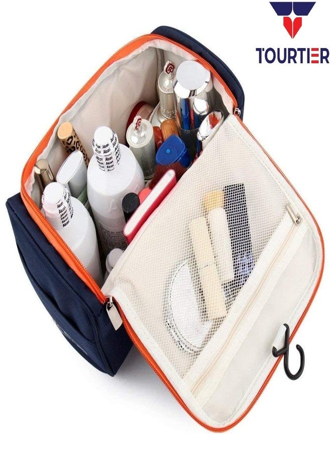 TOURTIER Travel Cosmetic Bag, Multifunction Makeup Case Pouch Organizer for Bathroom Toiletry Storage Wash Bags (Blue) - Image 5