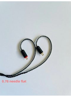 Generic Four-strand Copper Silver-plated Black Twisted Shure Injection IE40MMCX0.78IE80QDCTFZ Headset Upgrade Cable-Color:0.78 Aluminum Sleeve Flat Head-Length:3.5 Injection Elbow  - Image 1