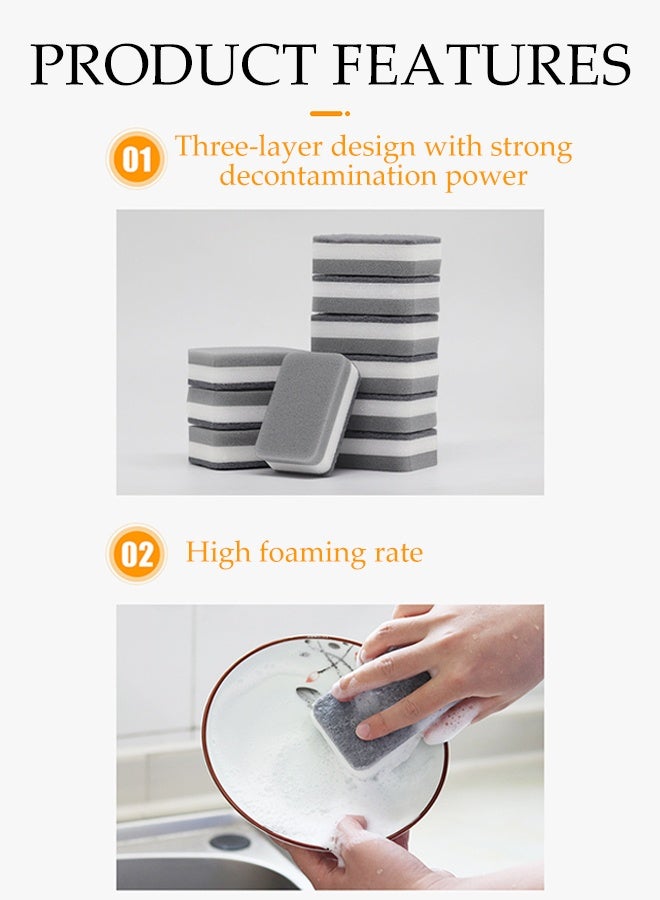 DUNISO 5 Pcs Kitchen Sponge,Dishwashing Sponge Scouring Pad,Heavy Duty Comfort Cleaning Sponges Scrub Pads,Highly Absorbent,Lasting and Durable, for Kitchen, Sink and Bathroom - Image 4