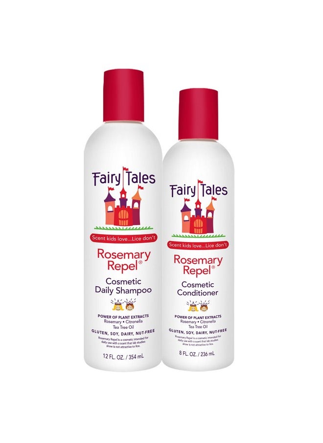 Fairy Tales Rosemary Repel Daily Kids Shampoo 12 Fl Oz.. And Conditioner 8 Fl Oz. Duo Kids Like The Smell Lice Do Not  - Image 1