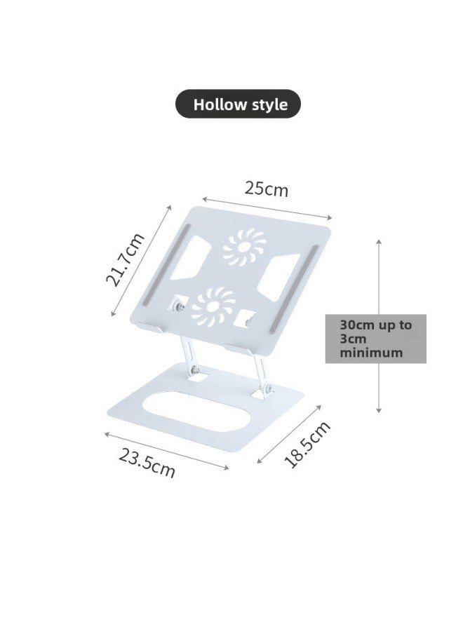 Loquat Folding Aluminum Alloy Lifting Notebook With Fan Cooling Shelf Reading Painting Tablet Computer Rotatable Bracket-Color:Steel White-hollow Bracket (not Rotating)  - Image 1